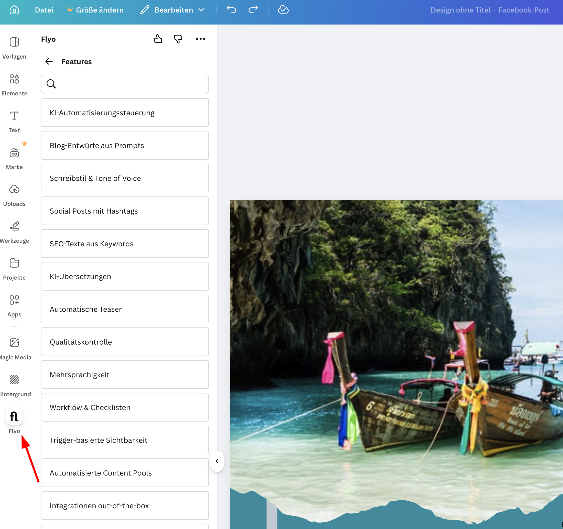 Inhalte in Flyo durchsuchen