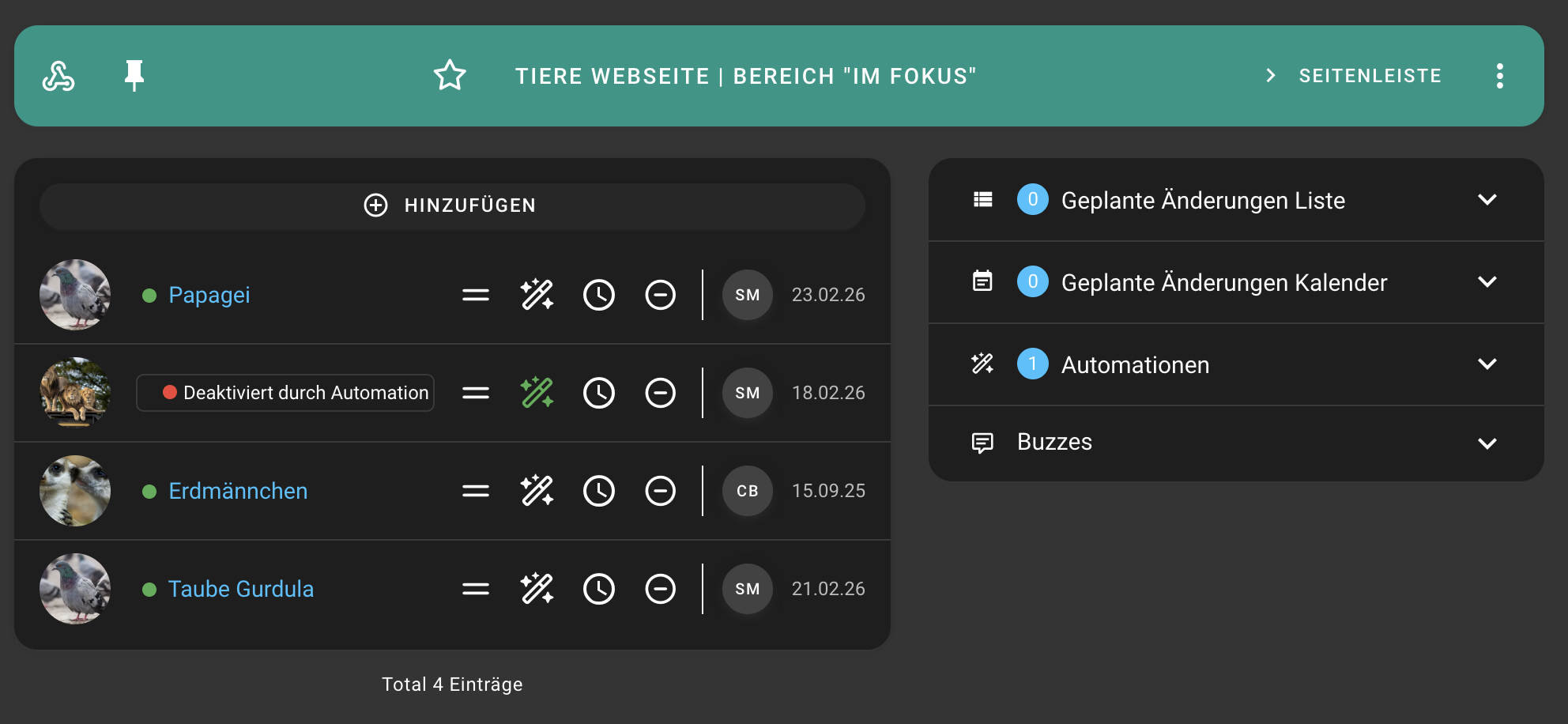 Kuratierter Content Pool