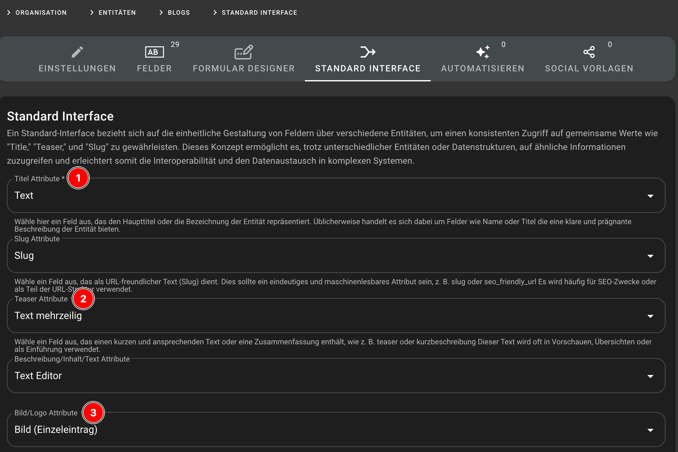 Standard Interface konfigurieren